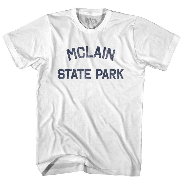 Michigan McLain State Park Womens Cotton Junior Cut Vintage T-shirt-White
