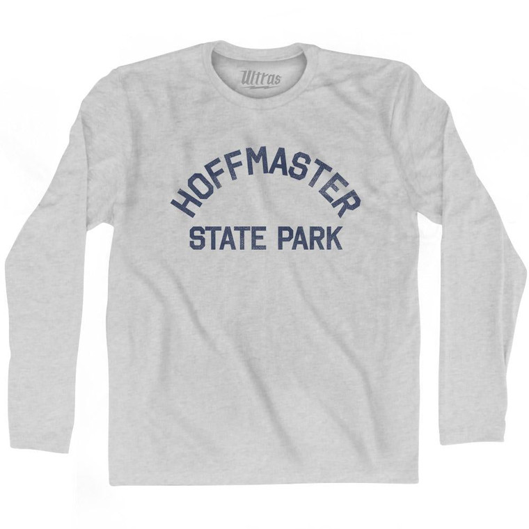 Michigan Hoffmaster State Park Adult Cotton Long Sleeve Vintage T-shirt-Grey Heather