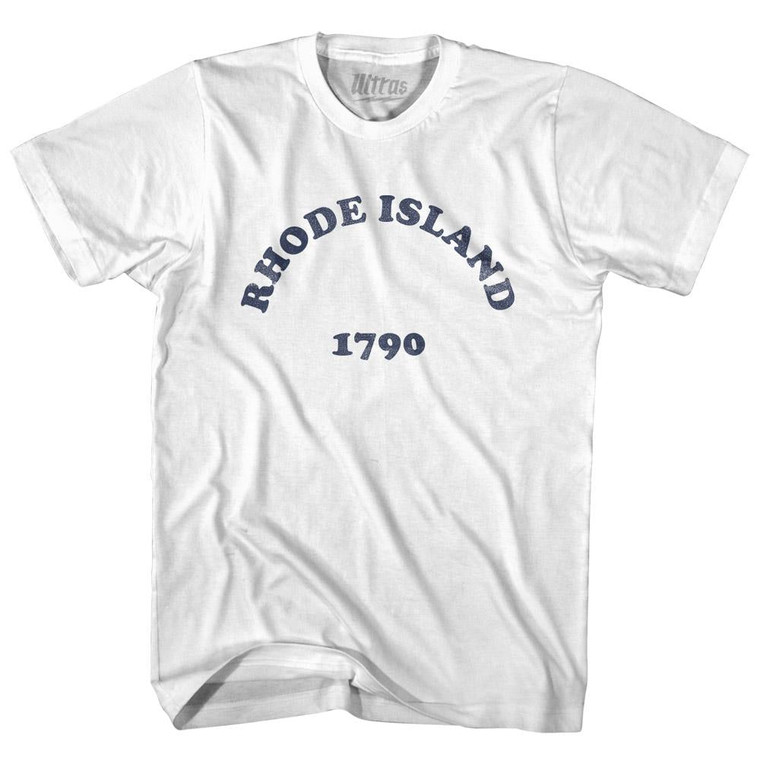 Rhode Island State 1790 Youth Cotton Vintage T-shirt - White