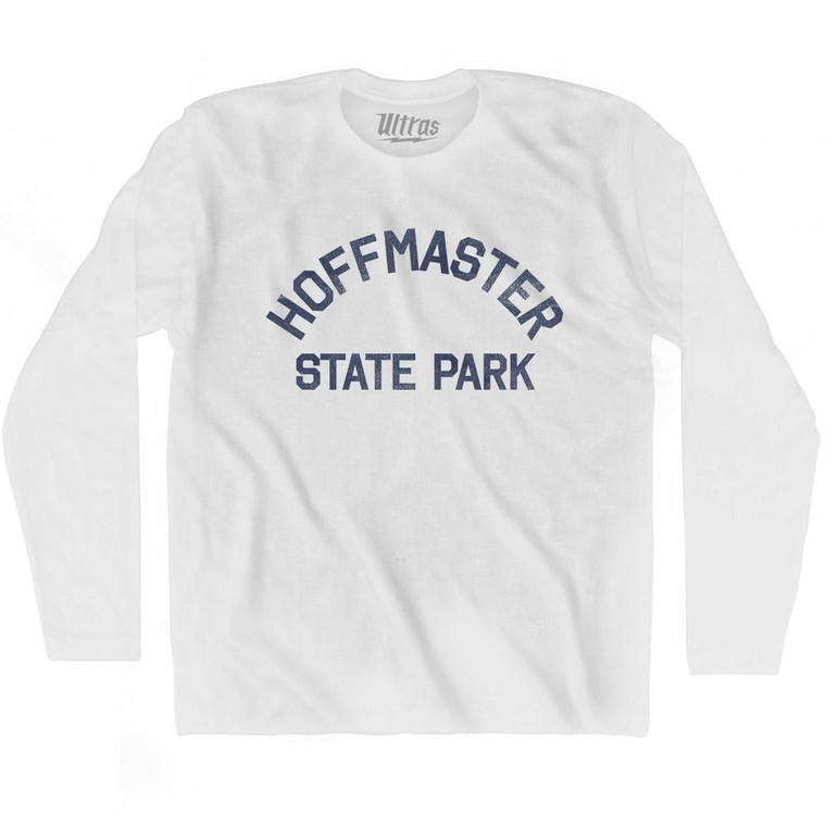 Michigan Hoffmaster State Park Adult Cotton Long Sleeve Vintage T-shirt - White