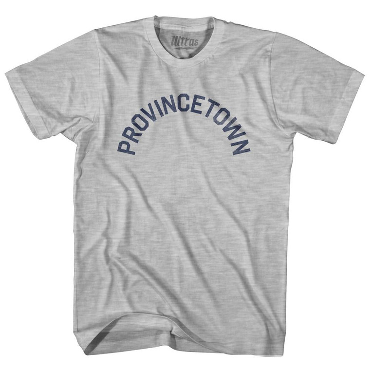 Massachusetts Provincetown Womens Cotton Junior Cut Vintage T-shirt - Grey Heather