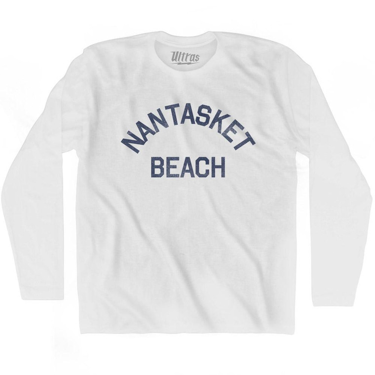 Massachusetts Nantasket Beach Adult Cotton Long Sleeve Vintage T-shirt - White