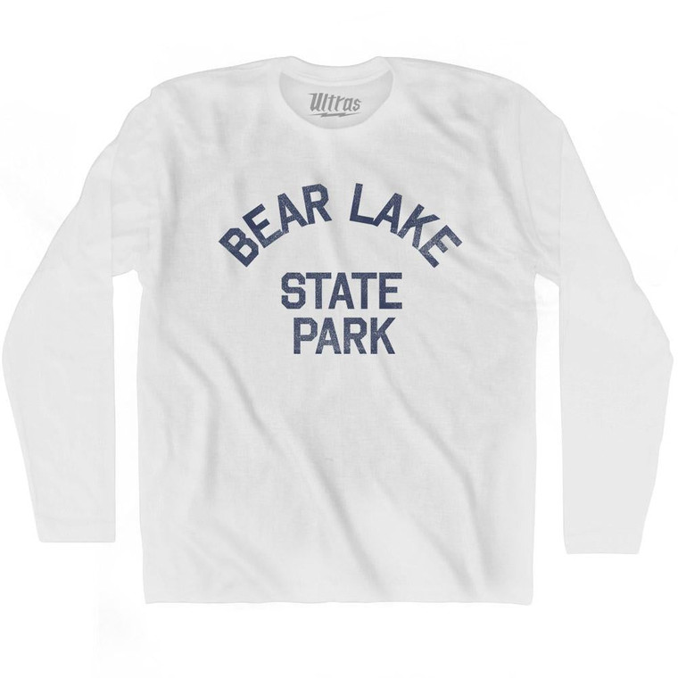 Idaho Bear Lake State Park Adult Cotton Long Sleeve Vintage T-shirt - White