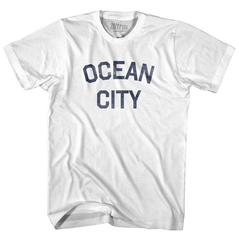 Maryland Ocean City Womens Cotton Junior Cut Vintage T-shirt - White