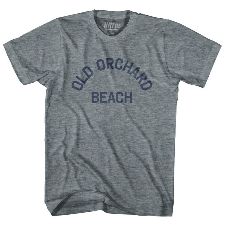 Maine Old Orchard Beach Womens Tri-Blend Junior Cut Vintage T-shirt - Athletic Grey