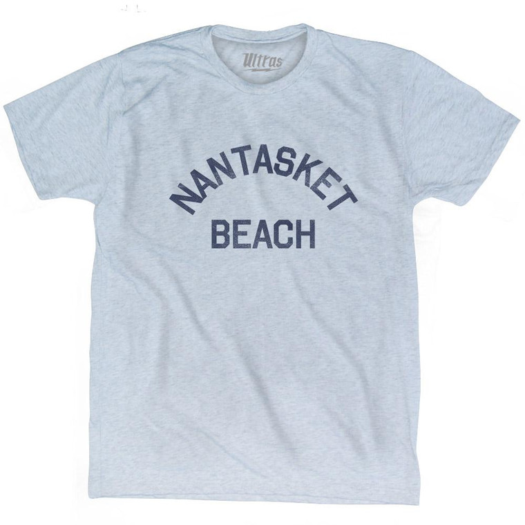 Massachusetts Nantasket Beach Adult Tri-Blend Vintage T-shirt - Athletic White