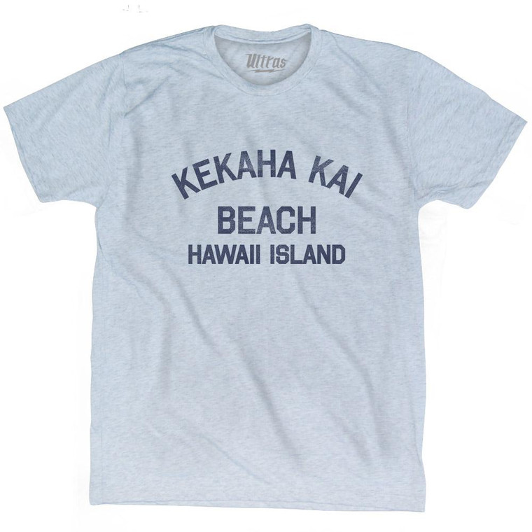 Hawaii Kekaha Kai Beach Hawaii Island Adult Tri-Blend Vintage T-shirt - Athletic White