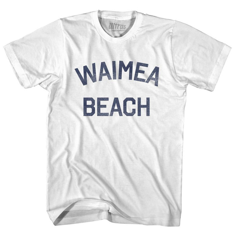 Hawaii Waimea Beach Womens Cotton Junior Cut Vintage T-shirt - White