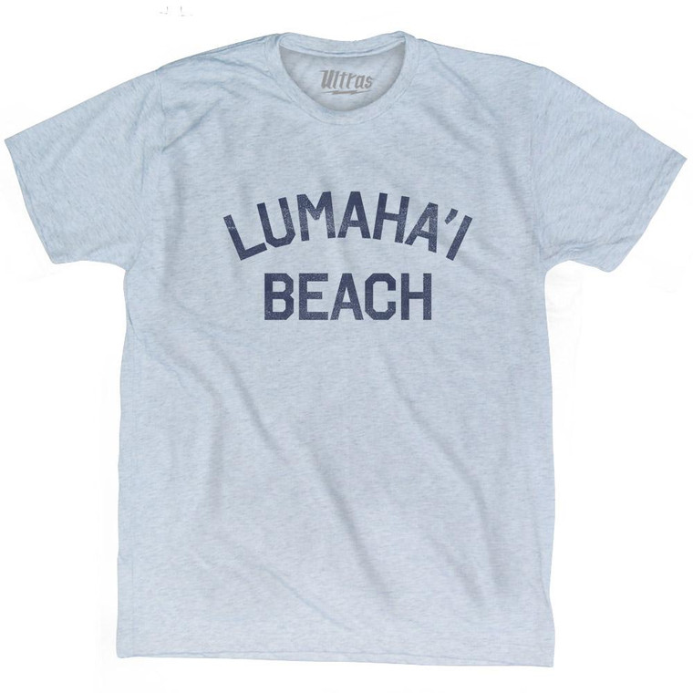 Hawaii Lumaha'i Beach Adult Tri-Blend Vintage T-shirt - Athletic White