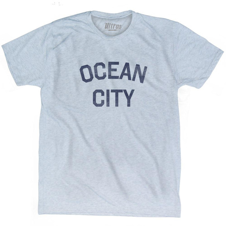 Maryland Ocean City Adult Tri-Blend Vintage T-shirt - Athletic White