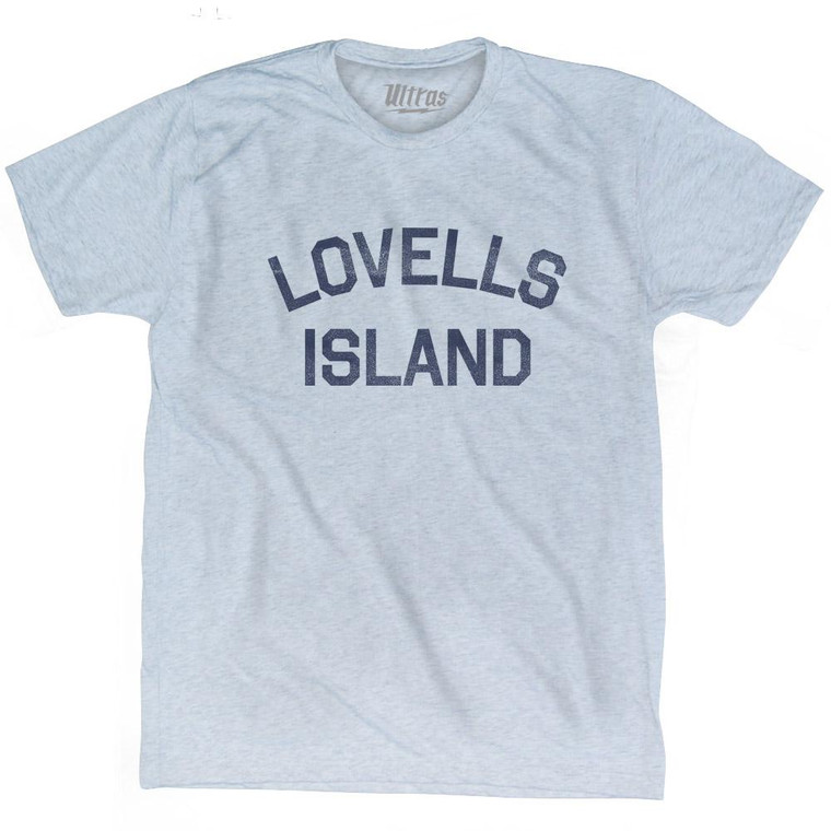 Massachusetts Lovells Island Adult Tri-Blend Vintage T-shirt - Athletic White