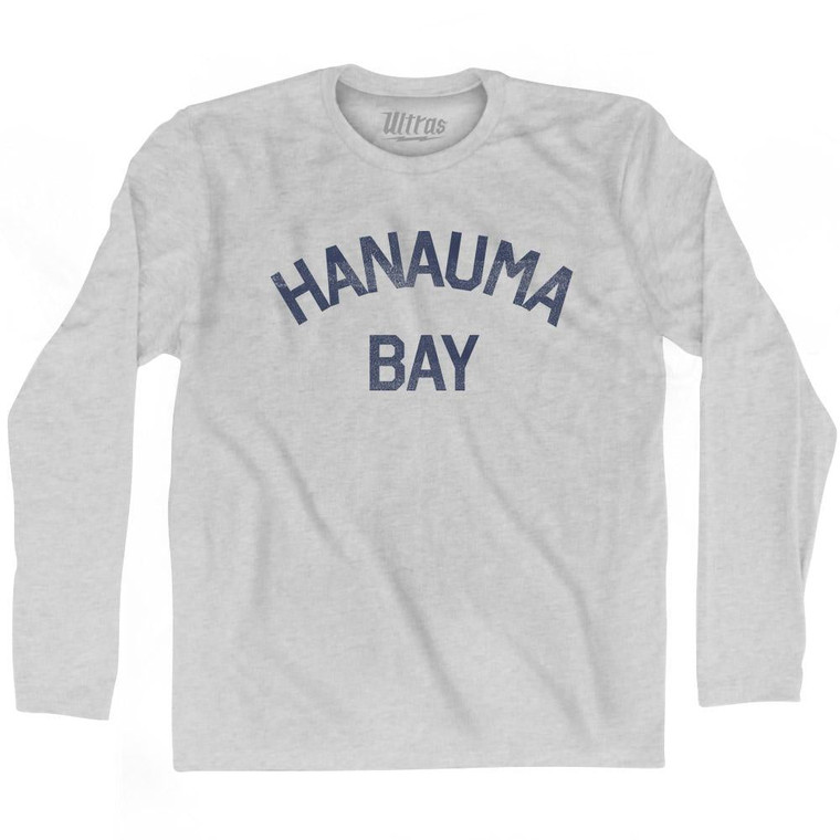 Hawaii Hanauma Bay Adult Cotton Long Sleeve Vintage T-shirt - Grey Heather Hawaii Hanauma Bay Adult Cotton Long Sleeve Vintage T-shirt - Grey Heather