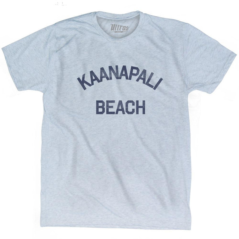 Hawaii Kaanapali Beach Adult Tri-Blend Vintage T-shirt - Athletic White