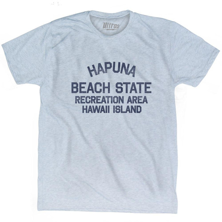 Hawaii Hapuna Beach State Recreation Area Hawaii Island Adult Tri-Blend Vintage T-shirt - Athletic White