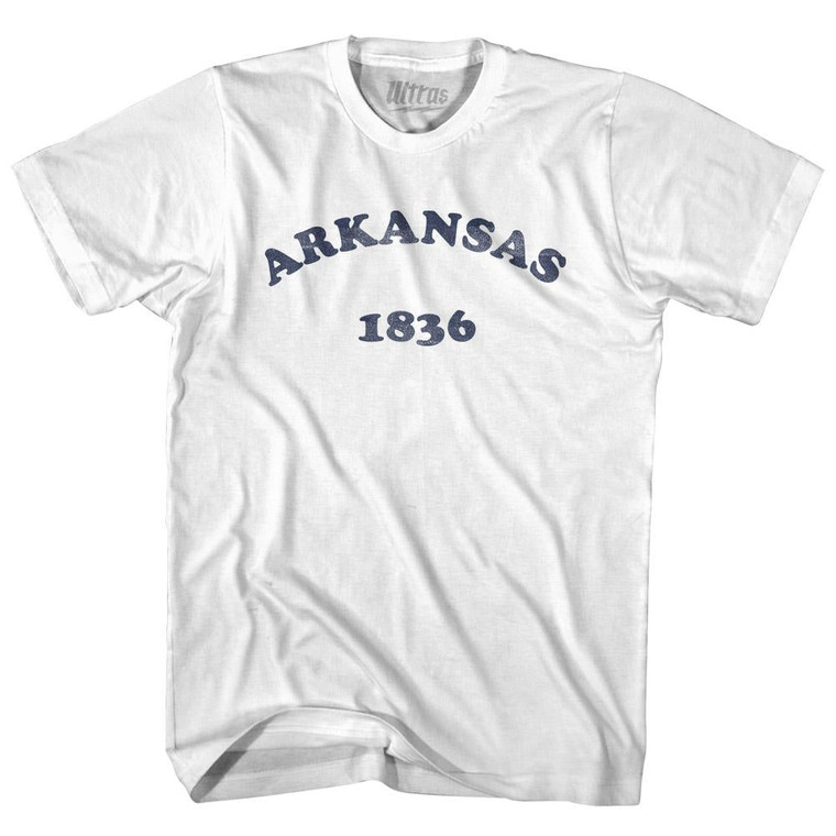 Arkansas State 1836 Adult Cotton Vintage T-shirt - White