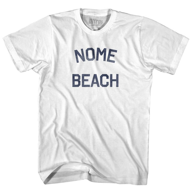Alaska Nome Beach Adult Cotton Text T-shirt - White