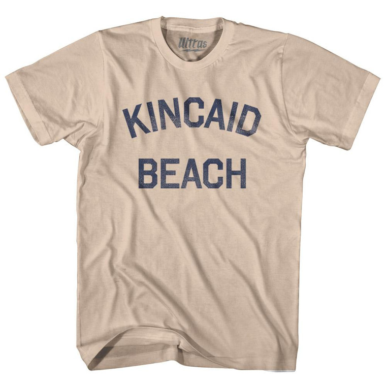Alaska Kincaid Beach Adult Cotton Text T-shirt-Creme