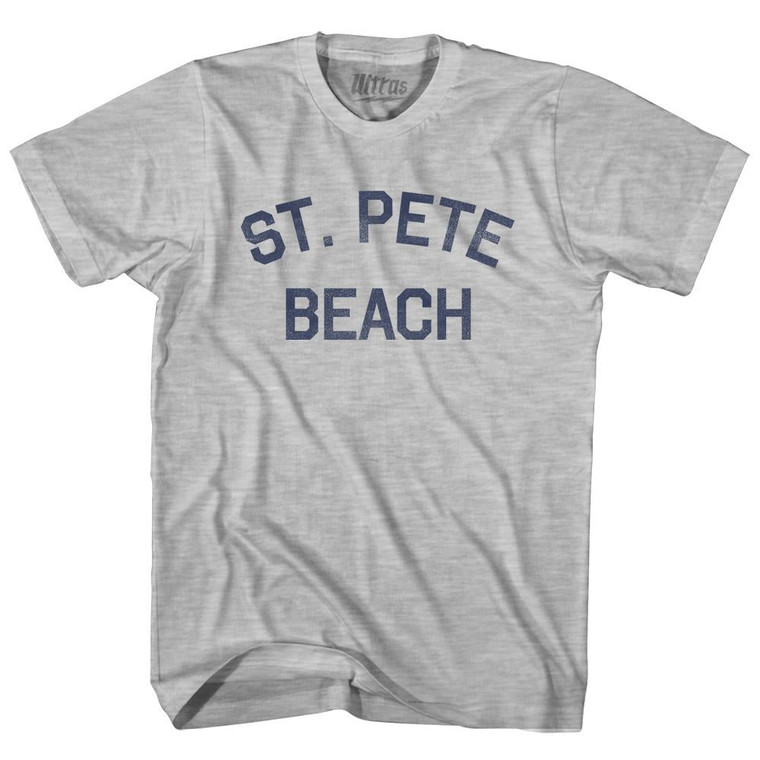 Florida St. Pete Beach Adult Cotton Vintage T-shirt-Grey Heather