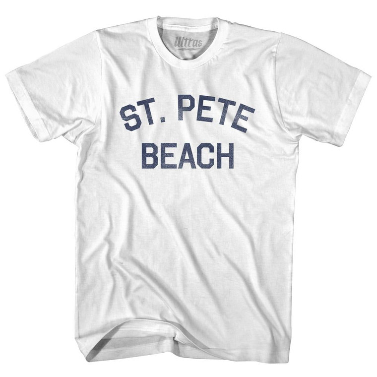 Florida St. Pete Beach Adult Cotton Vintage T-shirt - White