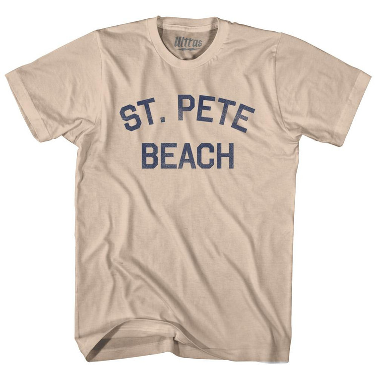 Florida St. Pete Beach Adult Cotton Vintage T-shirt - Creme