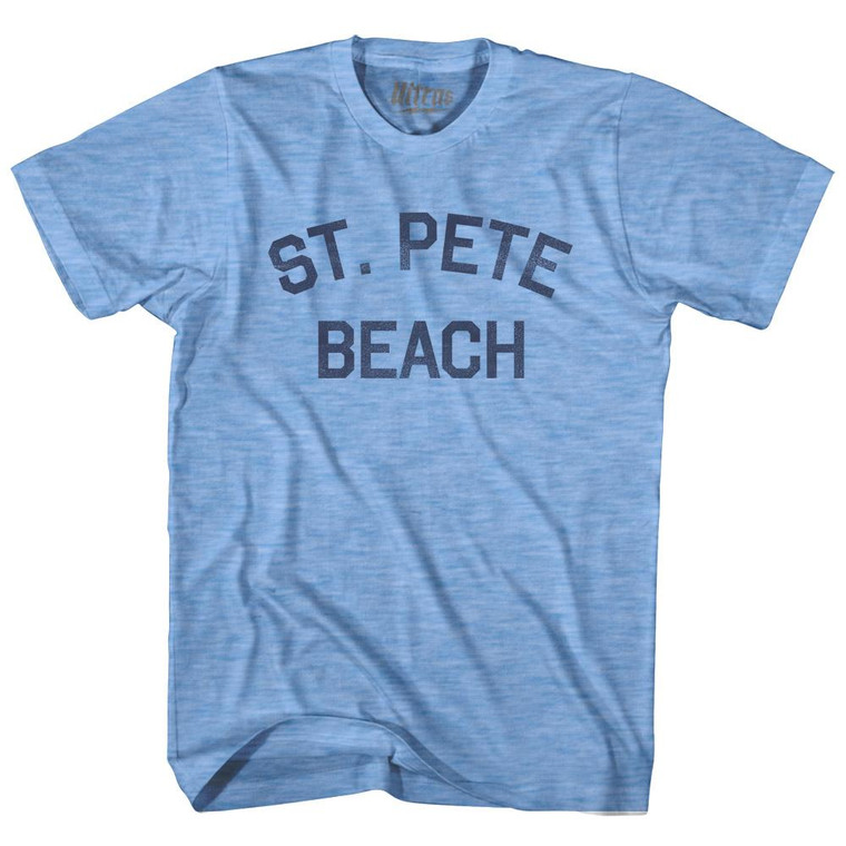 Florida St. Pete Beach Adult Tri-Blend Vintage T-shirt - Athletic Blue