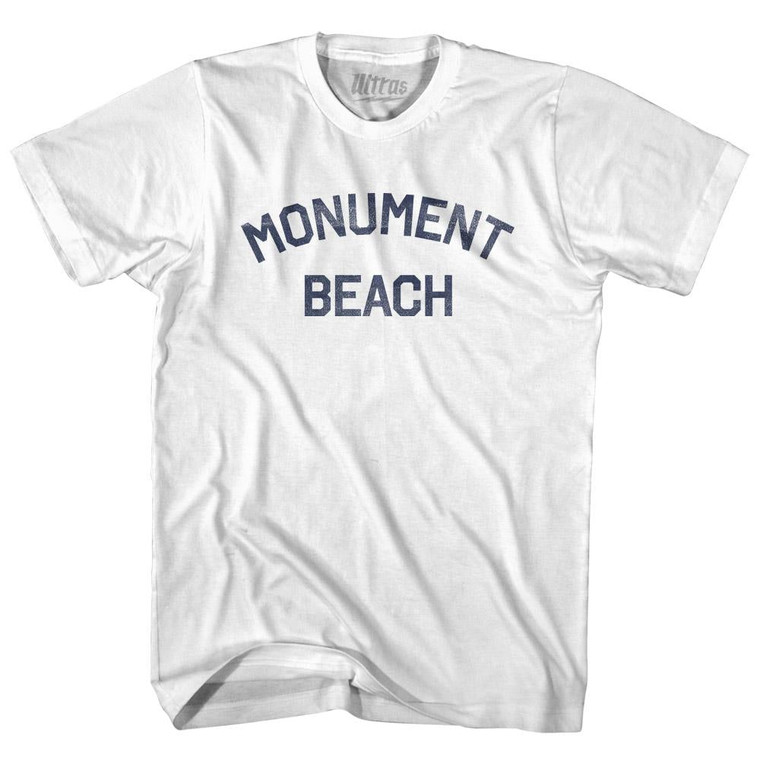 Massachusetts Monument Beach Youth Cotton Vintage T-shirt - White