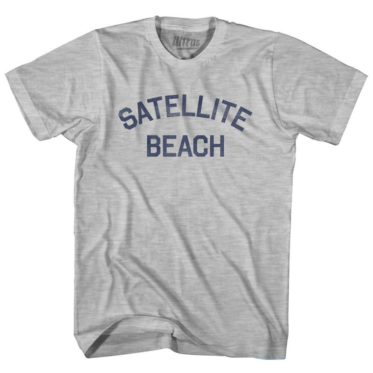 Florida Satellite Beach Adult Cotton Vintage T-shirt - Grey Heather