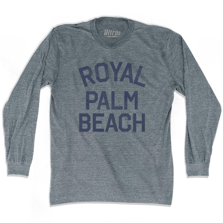 Florida Royal Palm Beach Adult Tri-Blend Long Sleeve Vintage T-shirt - Athletic Grey