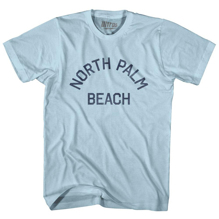 Florida North Palm Beach Adult Cotton Vintage T-shirt - Light Blue