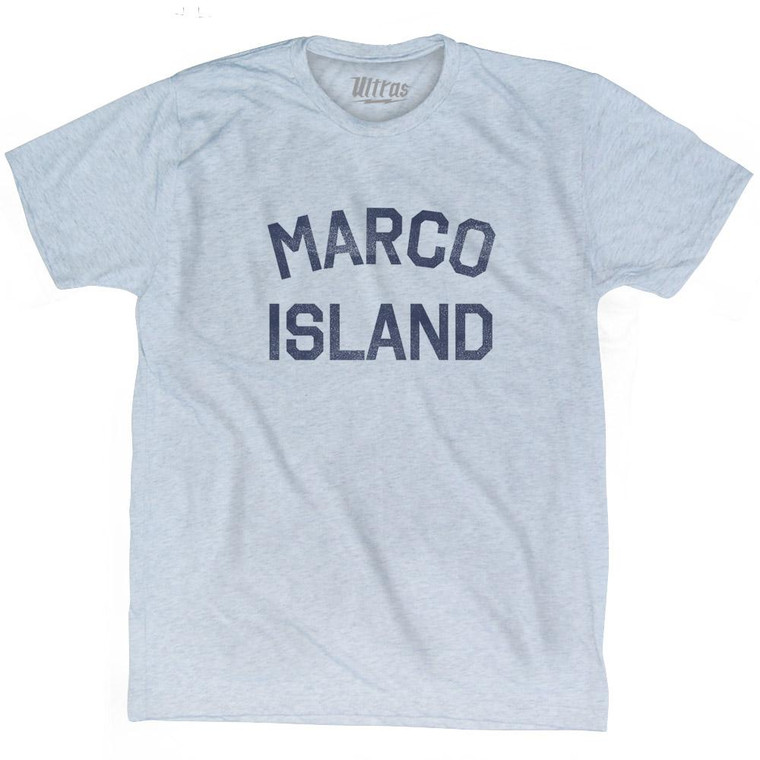 Florida Marco Island Adult Tri-Blend Vintage T-shirt - Athletic White