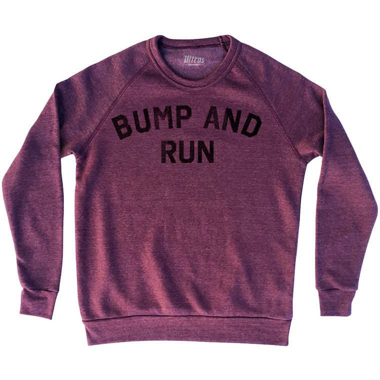 Bump And Run Adult Tri-Blend Sweatshirt - Cranberry
