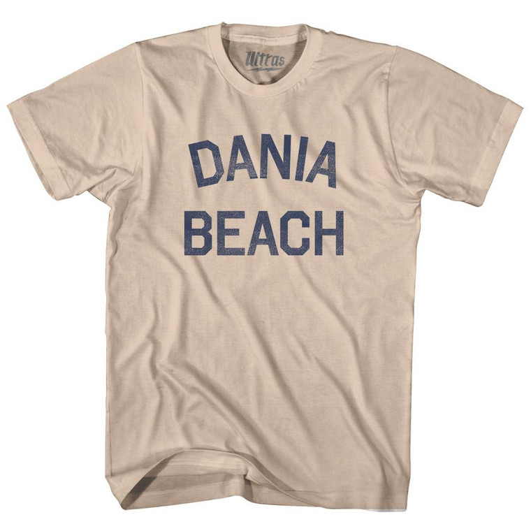 Florida Dania Beach Adult Cotton Vintage T-shirt - Creme