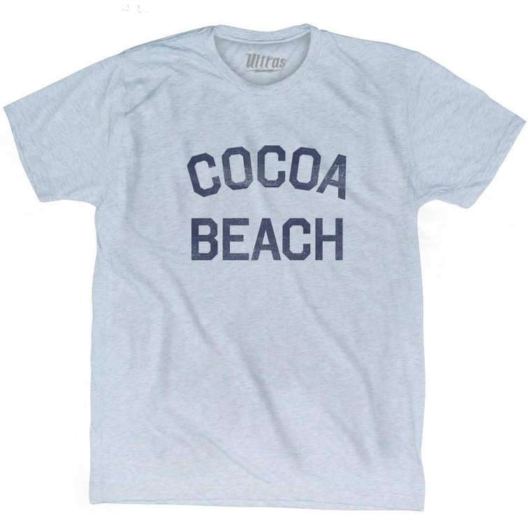 Florida Cocoa Beach Adult Tri-Blend Vintage T-shirt - Athletic White