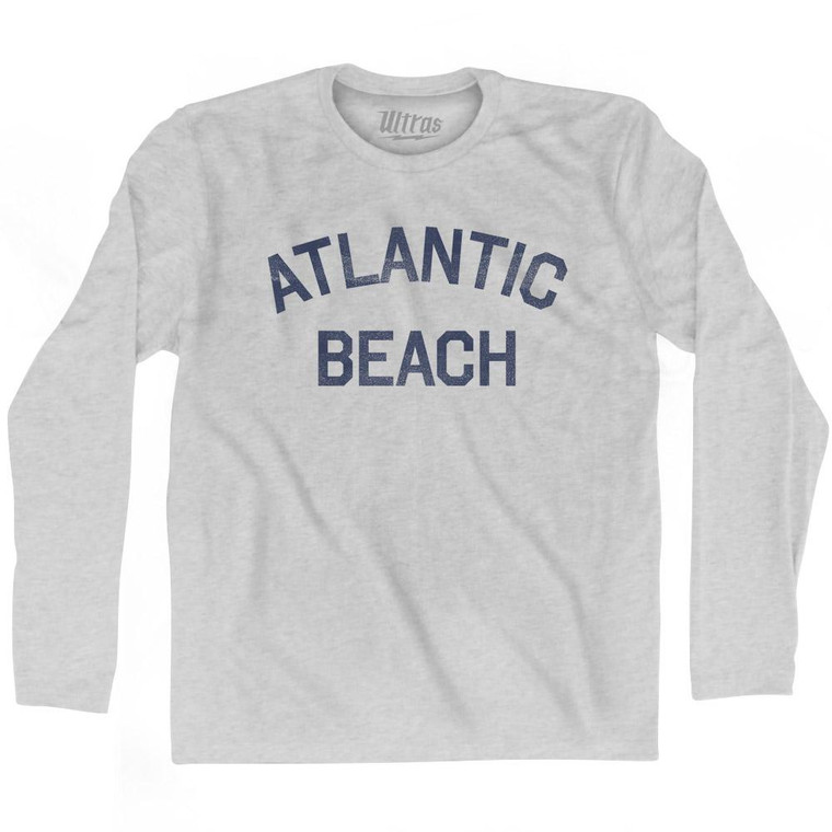 Florida Atlantic Beach Adult Cotton Long Sleeve Vintage T-shirt - Grey Heather