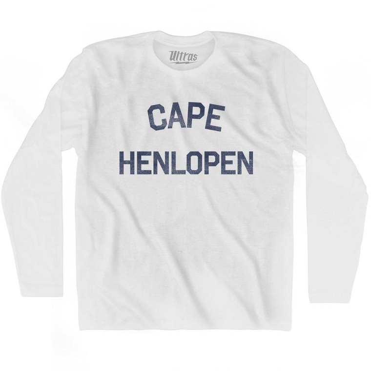 Delaware Cape Henlopen Adult Cotton Long Sleeve Vintage T-shirt - White