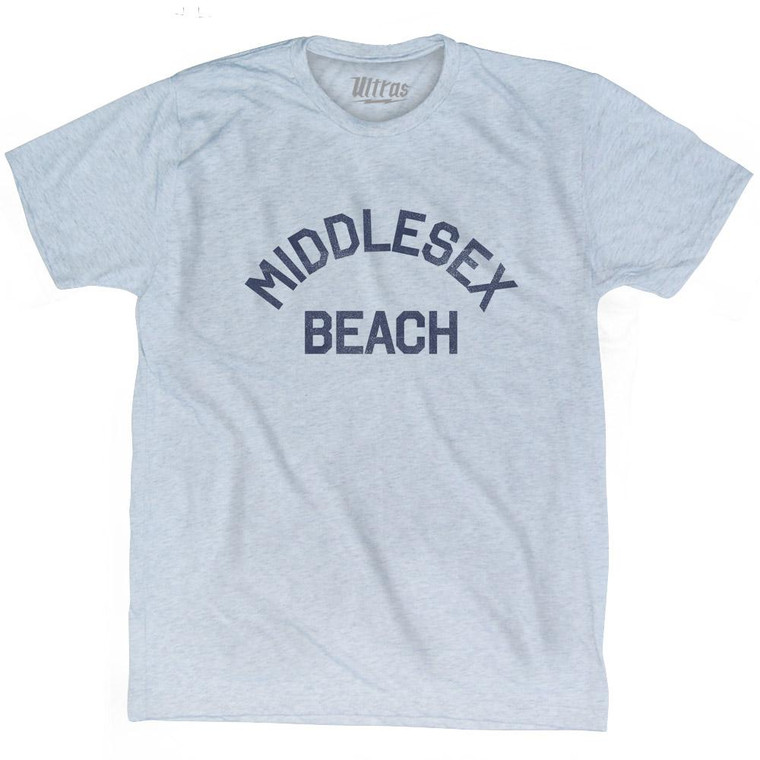 Delaware Middlesex Beach Adult Tri-Blend Vintage T-shirt - Athletic White