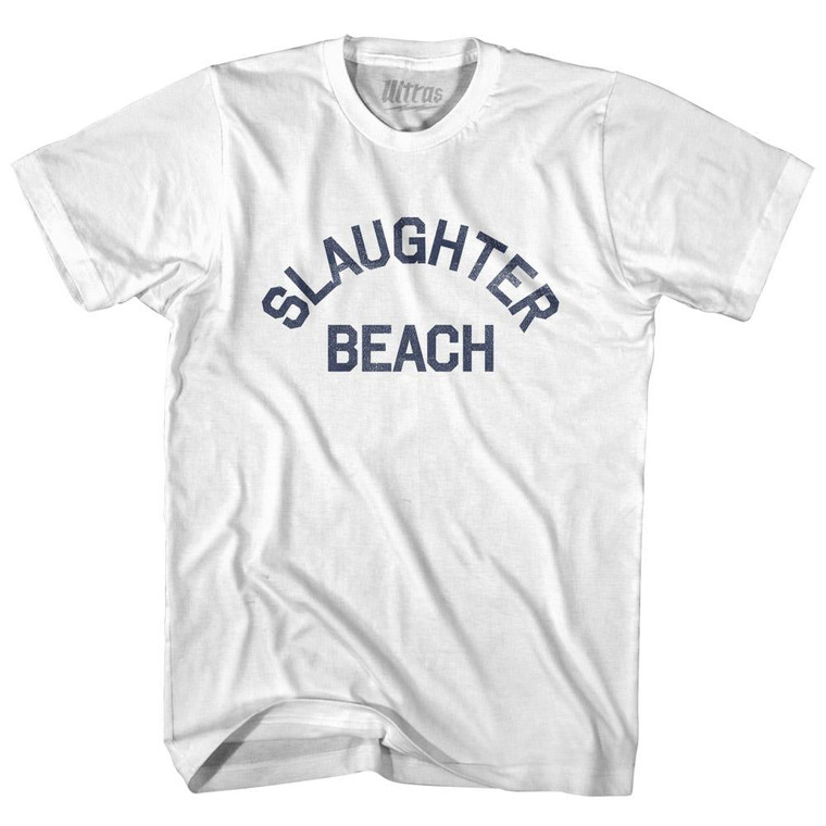 Delaware Slaughter Beach Womens Cotton Junior Cut Vintage T-shirt - White