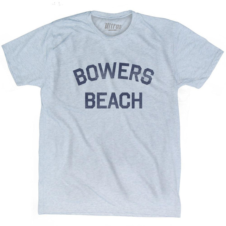 Delaware Bowers Beach Adult Tri-Blend Vintage T-shirt - Athletic White