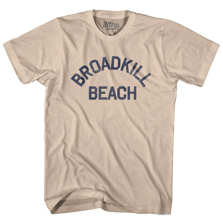 Delaware Broadkill Beach Adult Cotton Vintage T-shirt - Creme