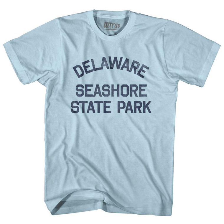 Delaware Delaware Seashore State Park Adult Cotton Vintage T-shirt - Light Blue
