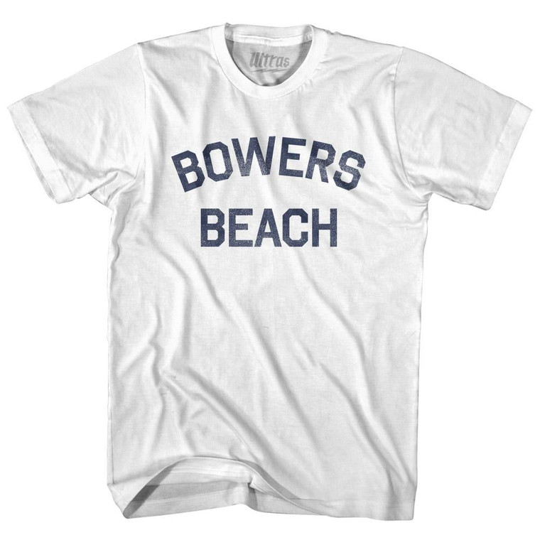 Delaware Bowers Beach Womens Cotton Junior Cut Vintage T-shirt - White