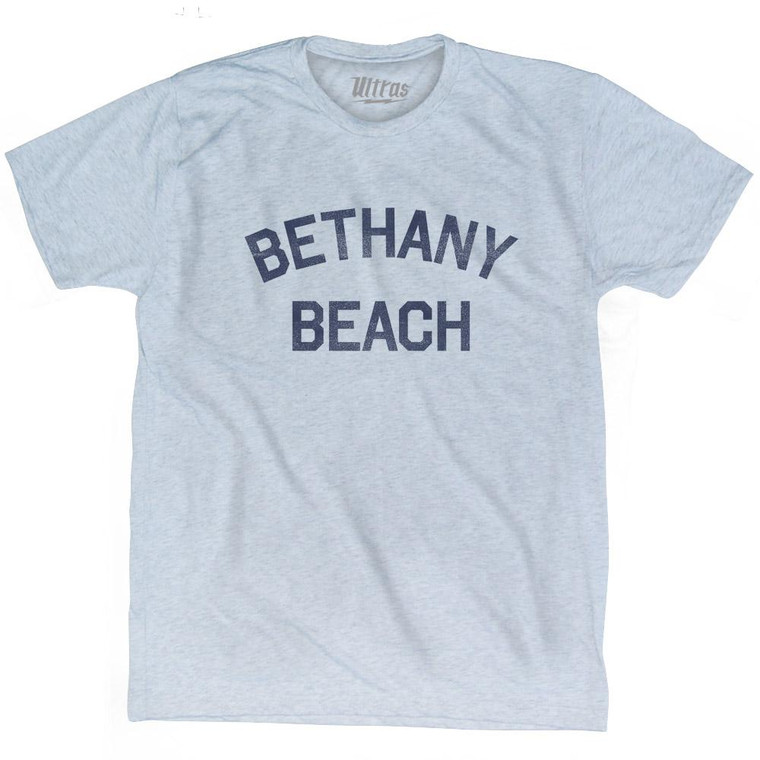 Delaware Bethany Beach Adult Tri-Blend Vintage T-shirt - Athletic White