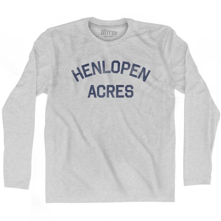 Delaware Henlopen Acres Adult Cotton Long Sleeve Vintage T-shirt - Grey Heather