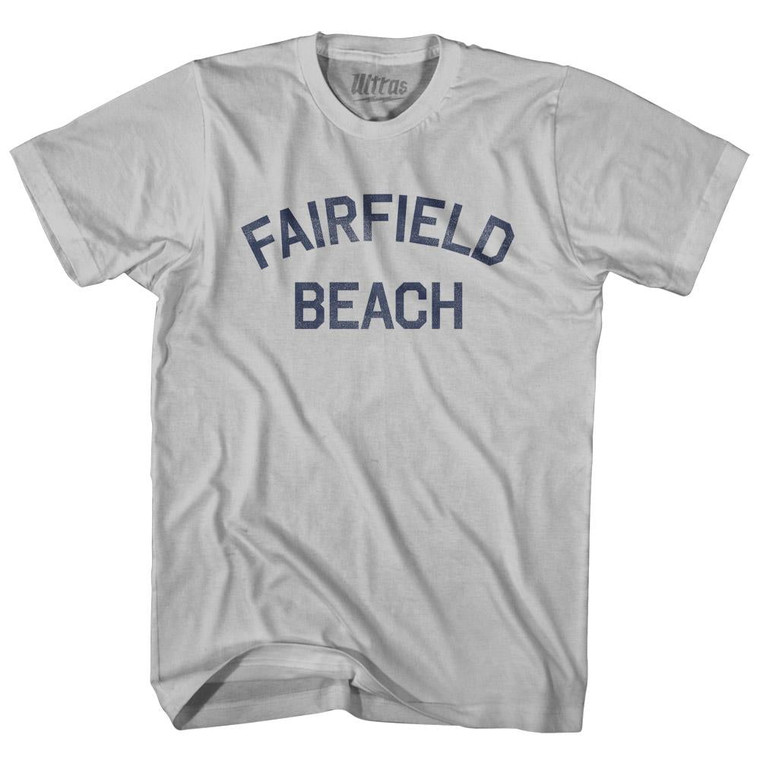 Connecticut Fairfield Beach Adult Cotton Vintage T-shirt-Cool Grey