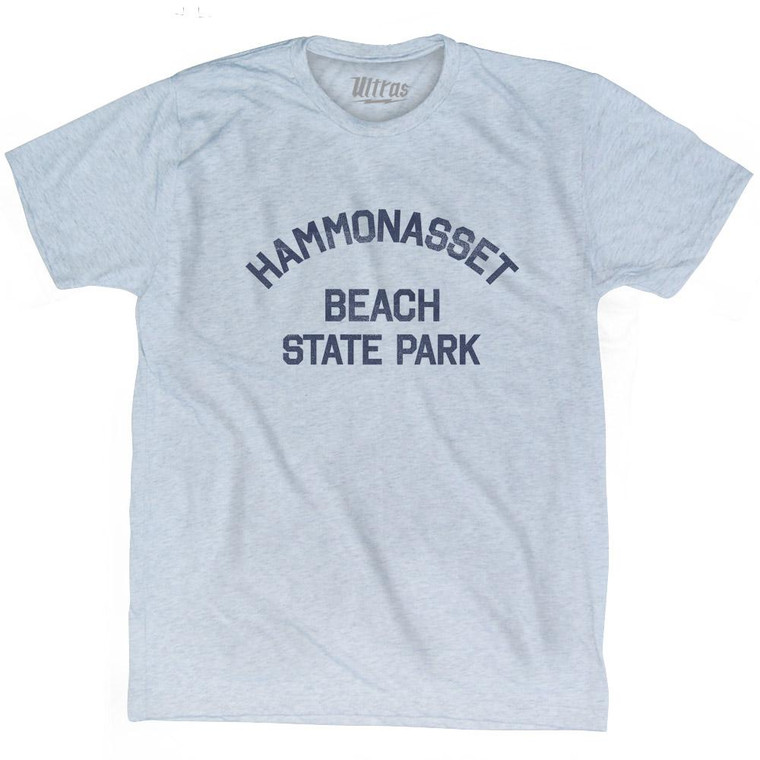 Connecticut Hammonasset Beach State Park Adult Tri-Blend Vintage T-shirt - Athletic White