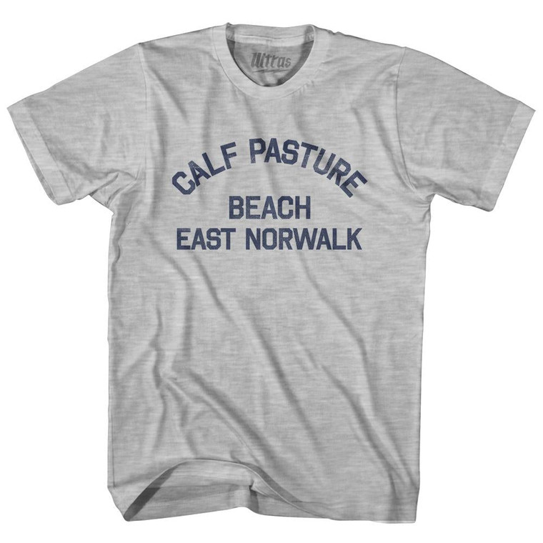 Connecticut Calf Pasture Beach, East Norwalk Adult Cotton Vintage T-shirt - Grey Heather