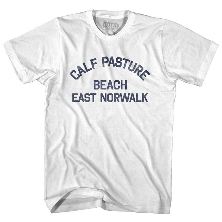 Connecticut Calf Pasture Beach, East Norwalk Womens Cotton Junior Cut Vintage T-shirt - White