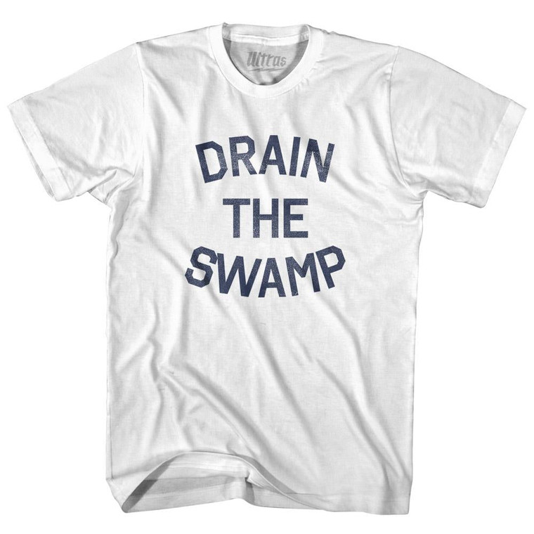 Drain the Swamp Adult Cotton Political City T-shirt - White