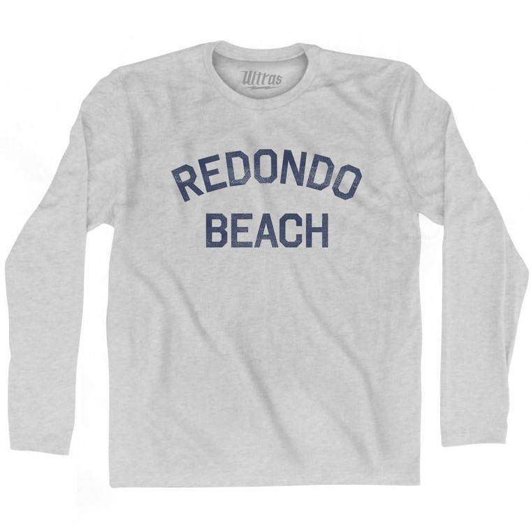 California Redondo Beach Adult Cotton Long Sleeve Vintage T-shirt - Grey Heather