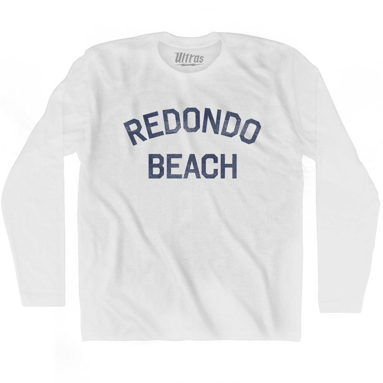California Redondo Beach Adult Cotton Long Sleeve Vintage T-shirt - White